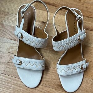 Tahari women’s white heeled dress sandals